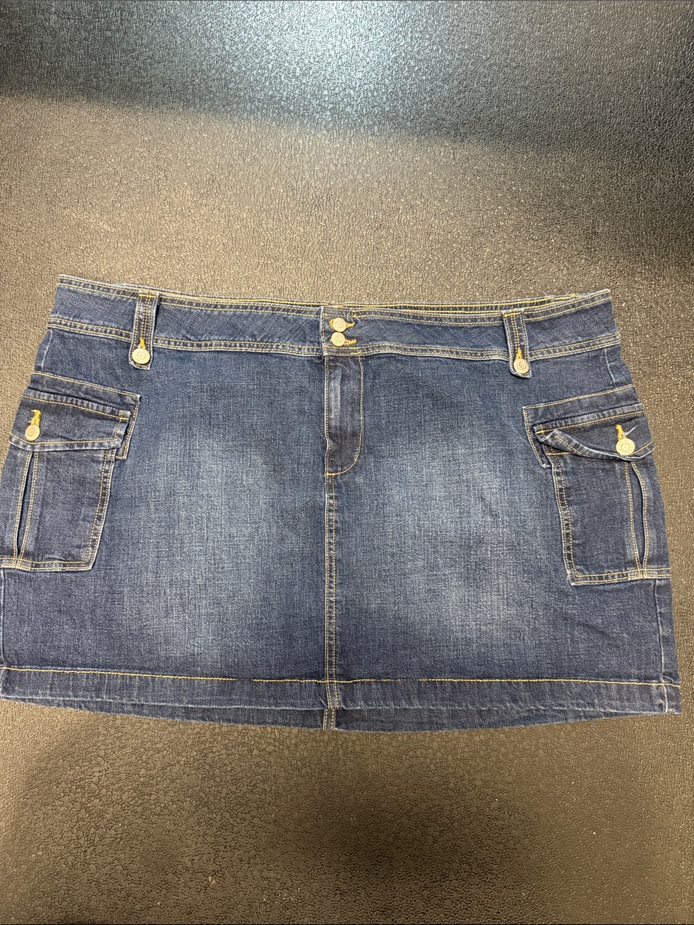 Old Navy Dark Blue Denim Mini Skirt with Cargo Pockets